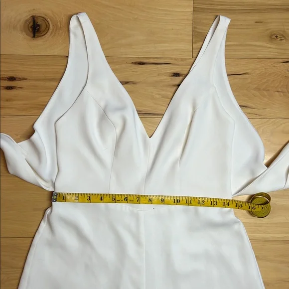 Amanda Uprichard Cream Tie-Front Wide Legged Jumpsuit | Size Medium - Picture 4 of 12